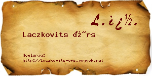 Laczkovits Örs névjegykártya